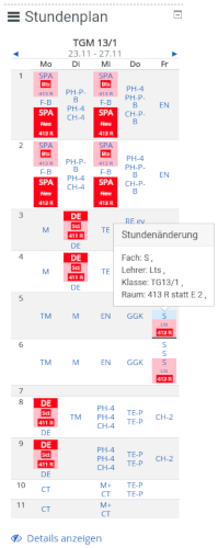 timetable text